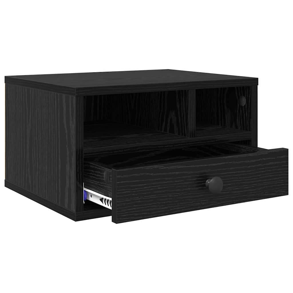 Supporto per Stampante con cassetto Rovere Nero 40 x 32 x 24 cm 886030