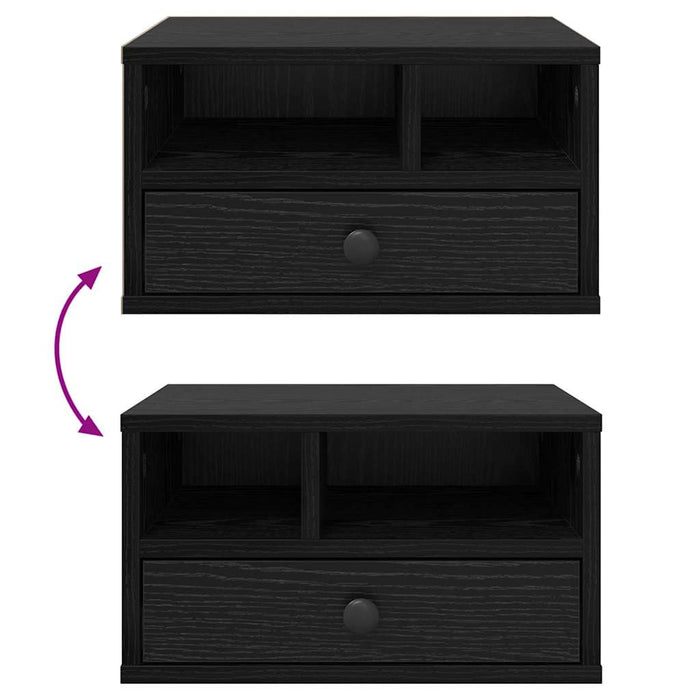Supporto per Stampante con cassetto Rovere Nero 40 x 32 x 24 cm 886030