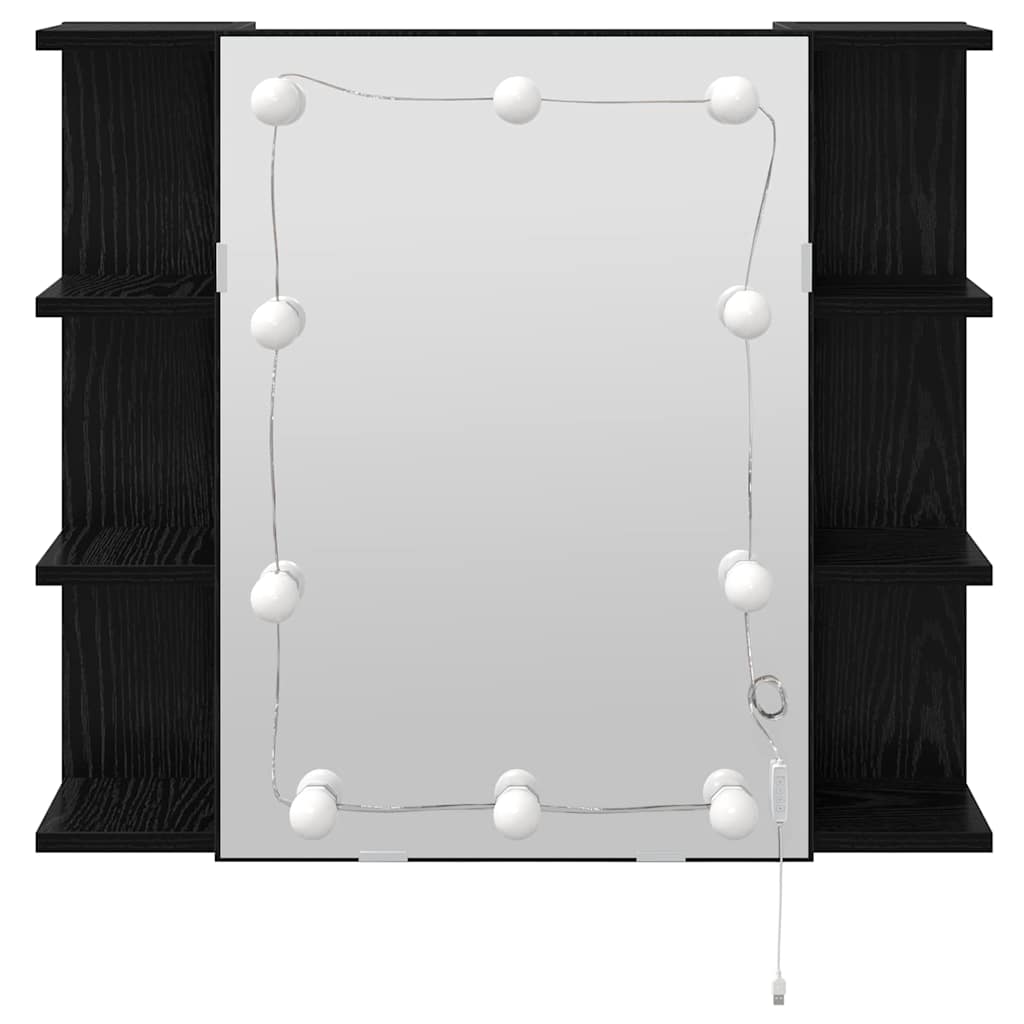 Mobiletto per specchio Rovere Nero 70 x 16,5 x 60 cm 886233