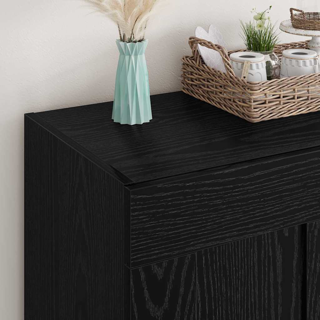 Credenza Rovere Nero 69,5 x 34 x 90 cm Legno multistrato 886239