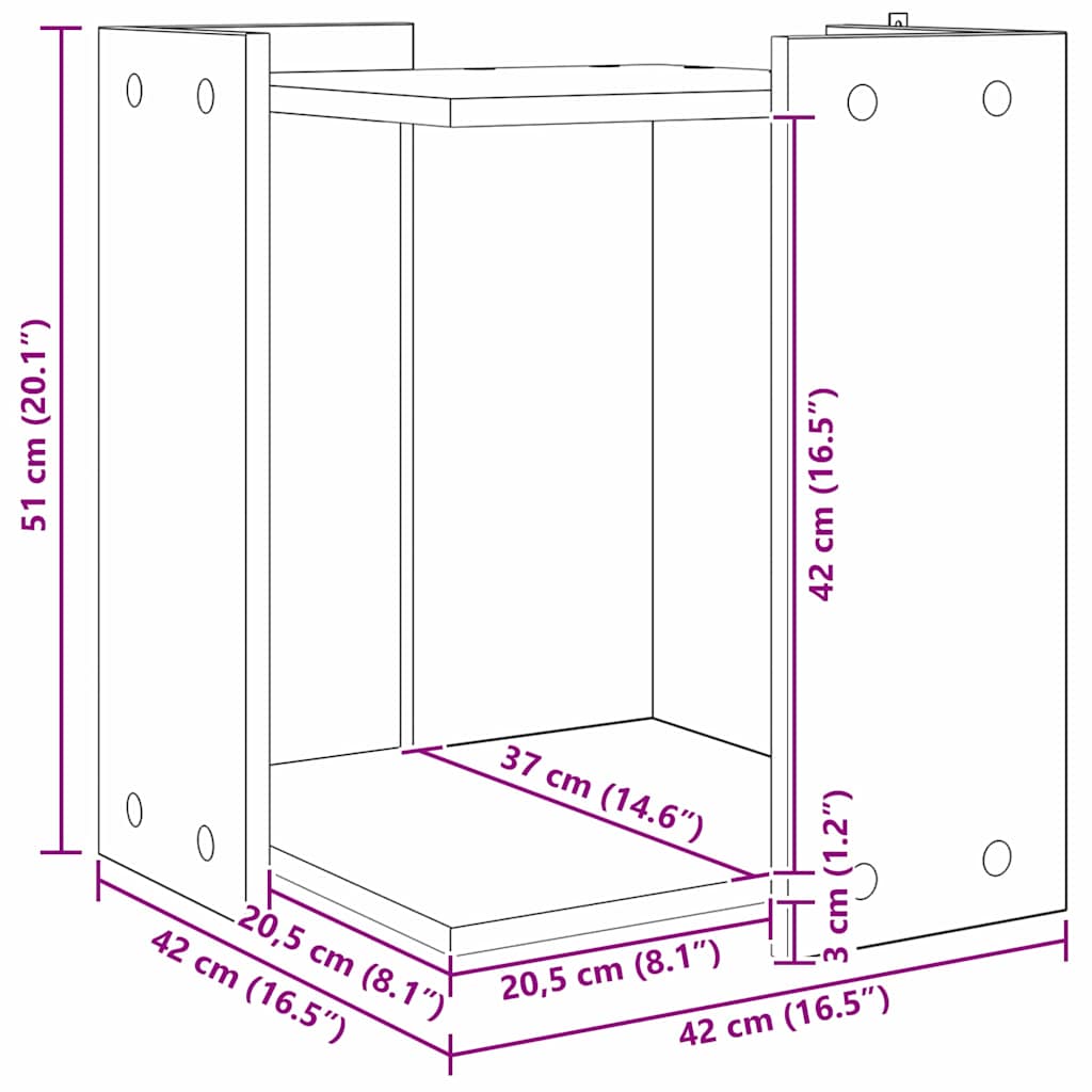 Rifugio per lettiera per gatti Rovere Nero 42 x 42 x 51 cm 886271