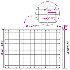 Grata Argento 50 x 35 x 2 cm Acciaio Zincato a Caldo 42018651