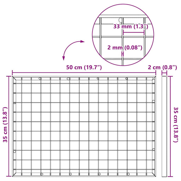 Grata Argento 50 x 35 x 2 cm Acciaio Zincato a Caldo 42018651