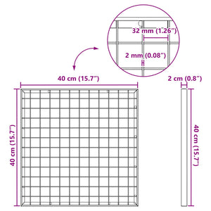 Grata Argento 40 x 40 x 2 cm Acciaio Zincato a Caldo 42018652