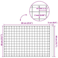 Grata Argento 60 x 40 x 2 cm Acciaio Zincato a Caldo 42018653