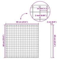 Grata Argento 60 x 60 x 2 cm Acciaio Zincato a Caldo 42018658