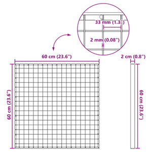 Grata Argento 60 x 60 x 2 cm Acciaio Zincato a Caldo 42018658