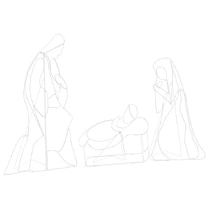 Scena di Natività Illuminata Multicolore 112 x 72 cm PVC 42018951