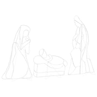 Scena di Natività Illuminata Multicolore 112 x 72 cm PVC 42018951