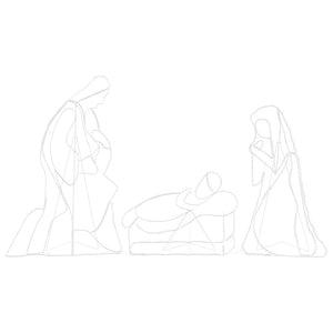 Scena di Natività Illuminata Multicolore 112 x 72 cm PVC 42018951