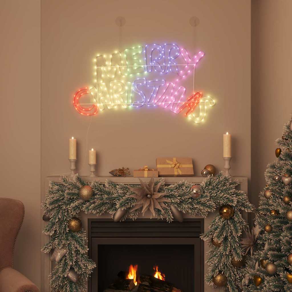 Insegna di Natale con 240 LED-Luci decorative natalizie Multicolore 100 x 50 cm PVC
