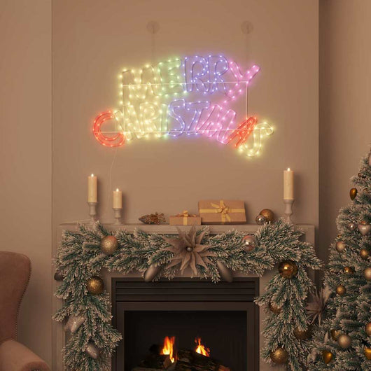 Insegna di Natale con 240 LED-Luci decorative natalizie Multicolore 100 x 50 cm PVC
