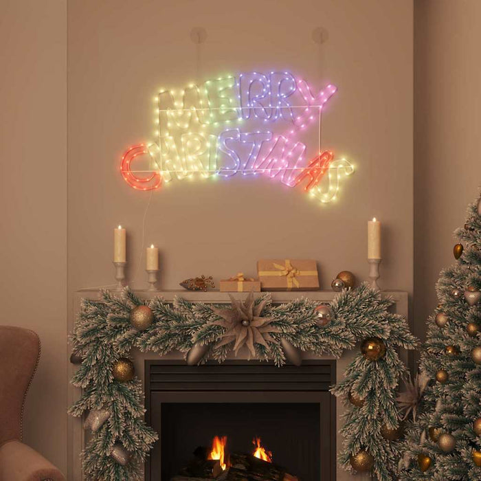 Insegna di Natale con 240 LED-Luci decorative natalizie Multicolore 100 x 50 cm PVC