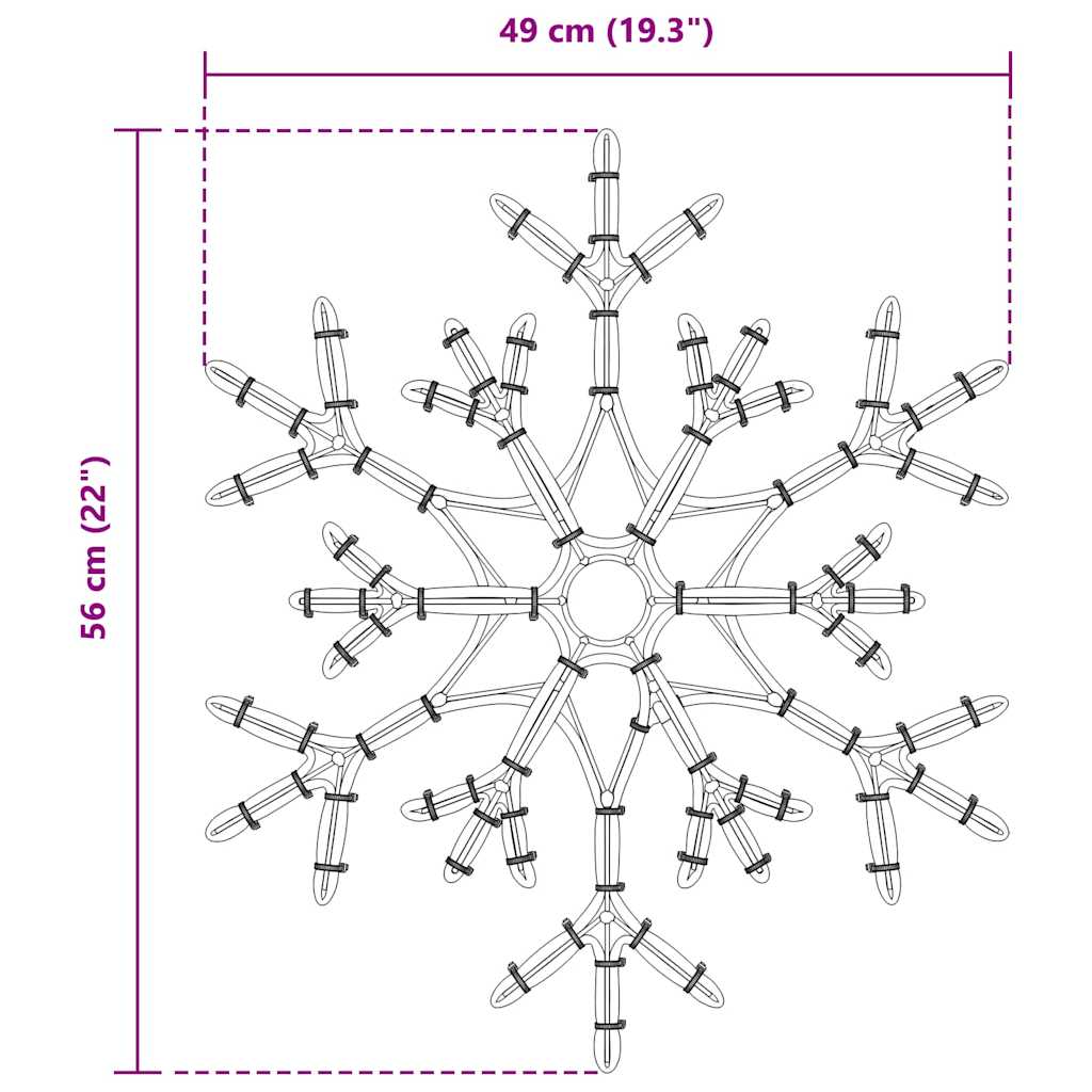 Fiocco di Neve di Natale Bianco caldo 56 x 49 x 0,7 cm PVC 42018954