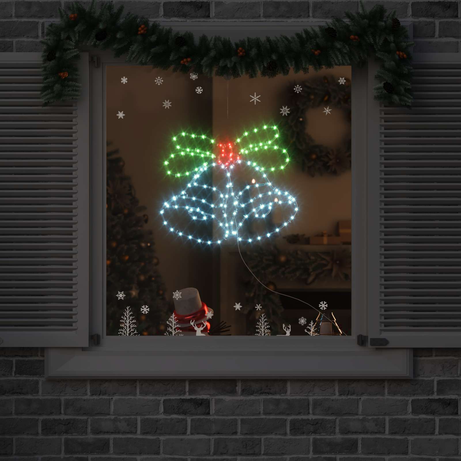 Campana di Natale con 144 LED Multicolore 56 x 46 cm PVC 42018957
