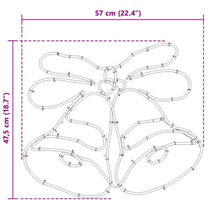 Campana di Natale con 144 LED Multicolore 56 x 46 cm PVC 42018957