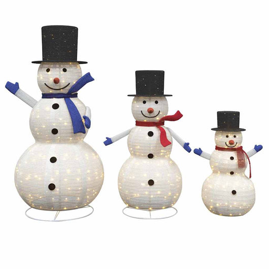 Familia di Pupazzi di Neve Natalizi 3 pcs Bianco caldo 42018968