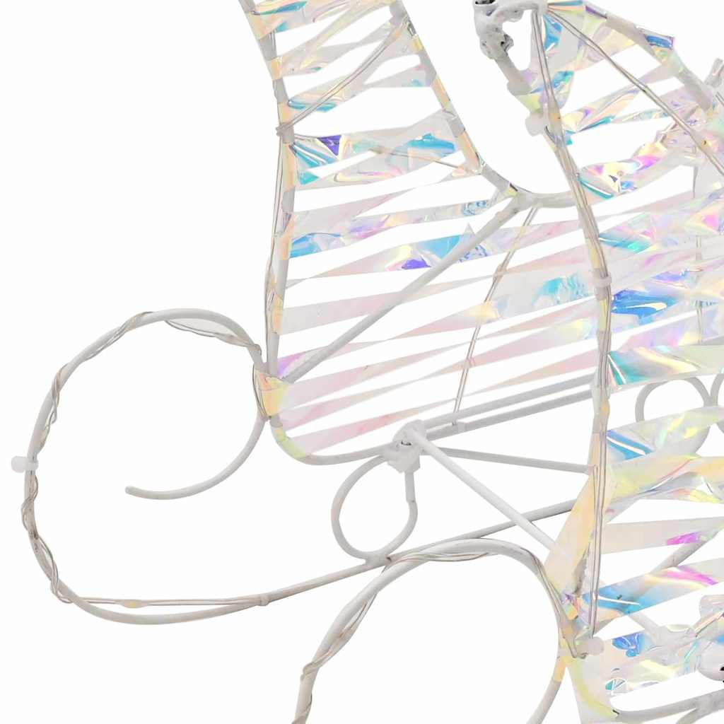 Slitta trainata da renna Bianco caldo 30 x 12 x 54.5 cm PET 42018970