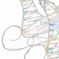 Slitta trainata da renna Bianco caldo 30 x 12 x 54.5 cm PET 42018970