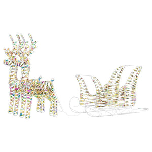 Slitta trainata da renna Bianco caldo 30 x 12 x 54.5 cm PET 42018970