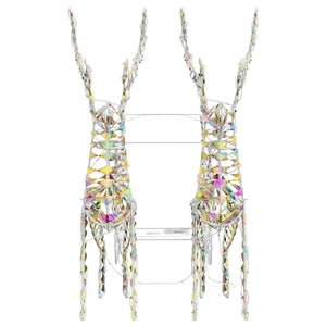 Slitta trainata da renna Bianco caldo 30 x 12 x 54.5 cm PET 42018970