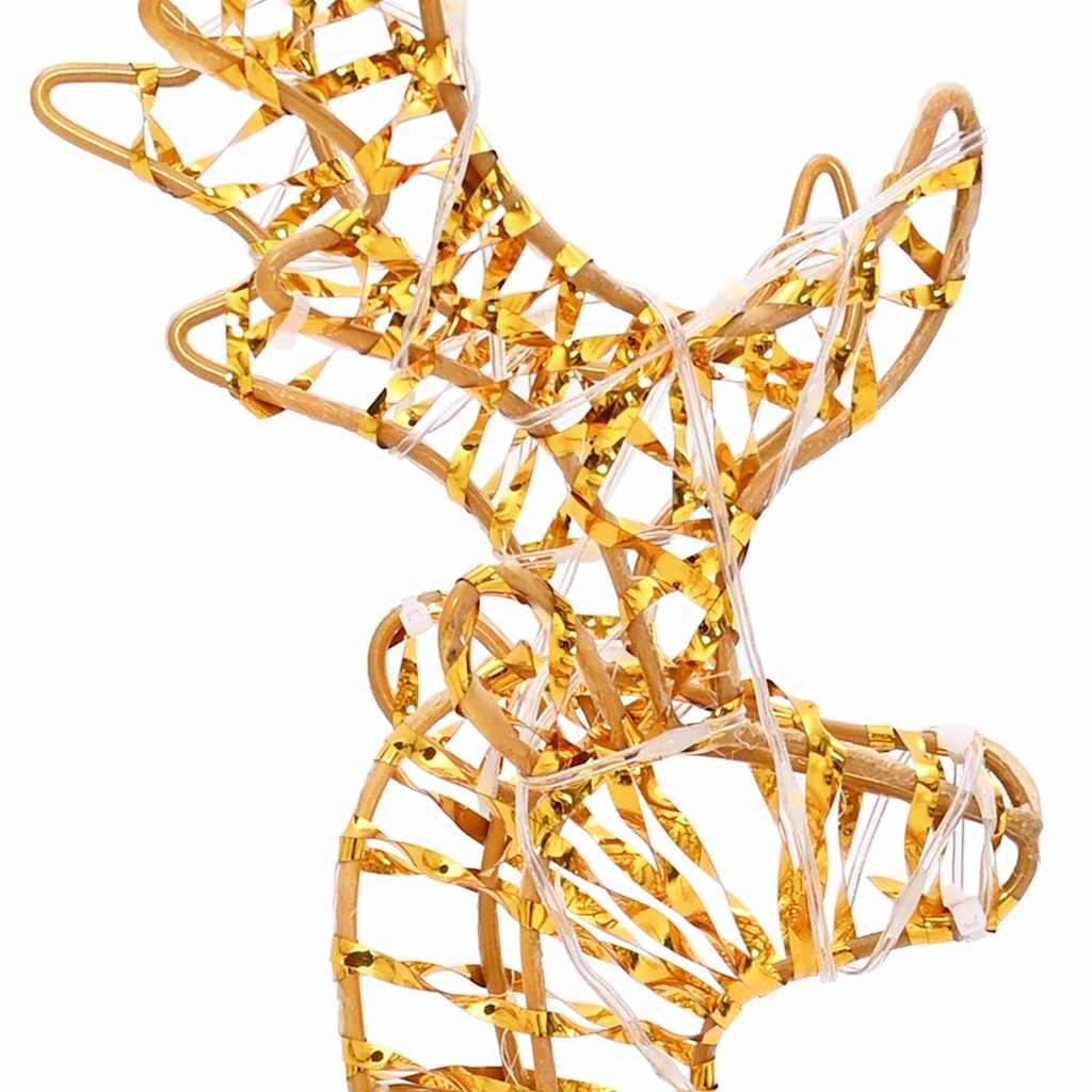 Slitta trainata da renna Bianco caldo 30 x 12 x 55 cm PET 42018971