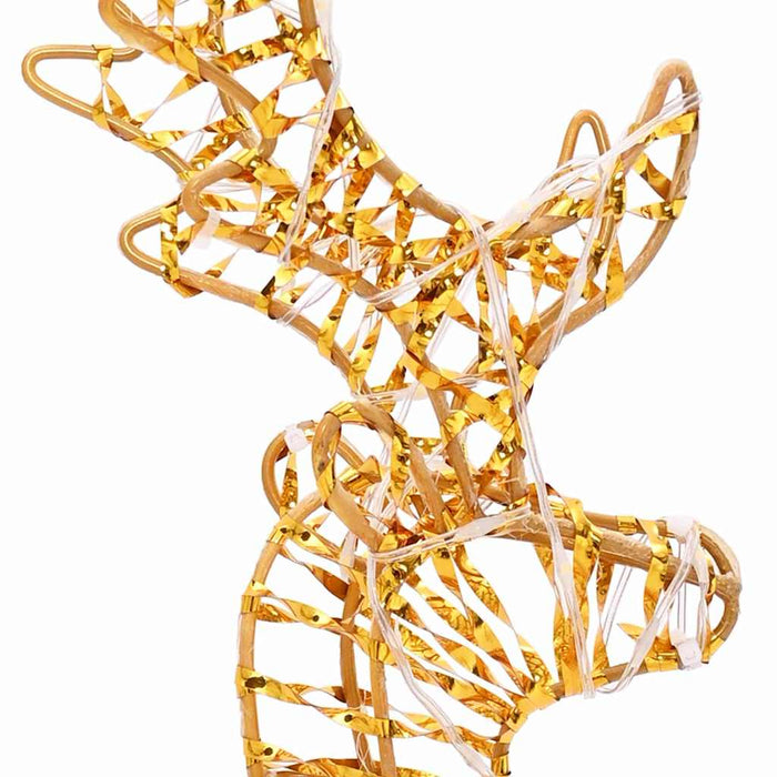 Slitta trainata da renna Bianco caldo 30 x 12 x 55 cm PET 42018971