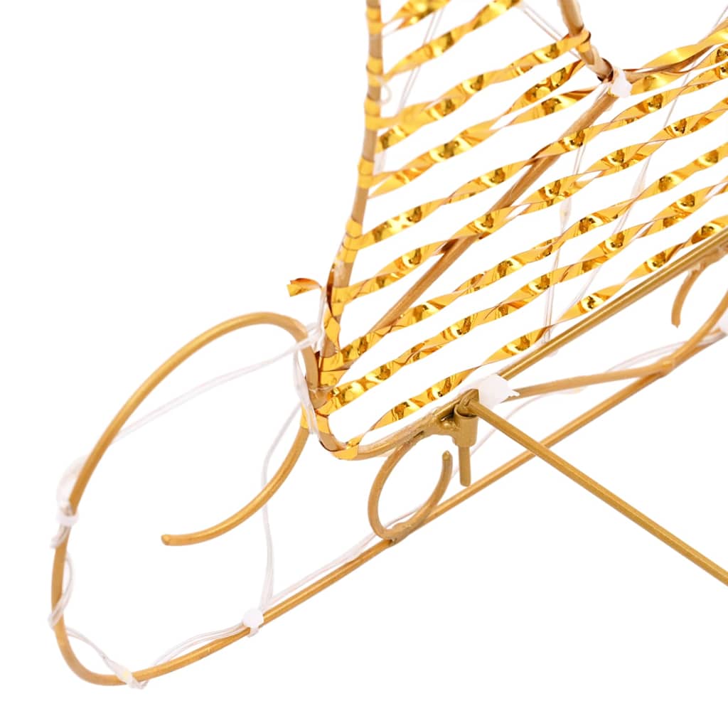 Slitta trainata da renna Bianco caldo 30 x 12 x 55 cm PET 42018971