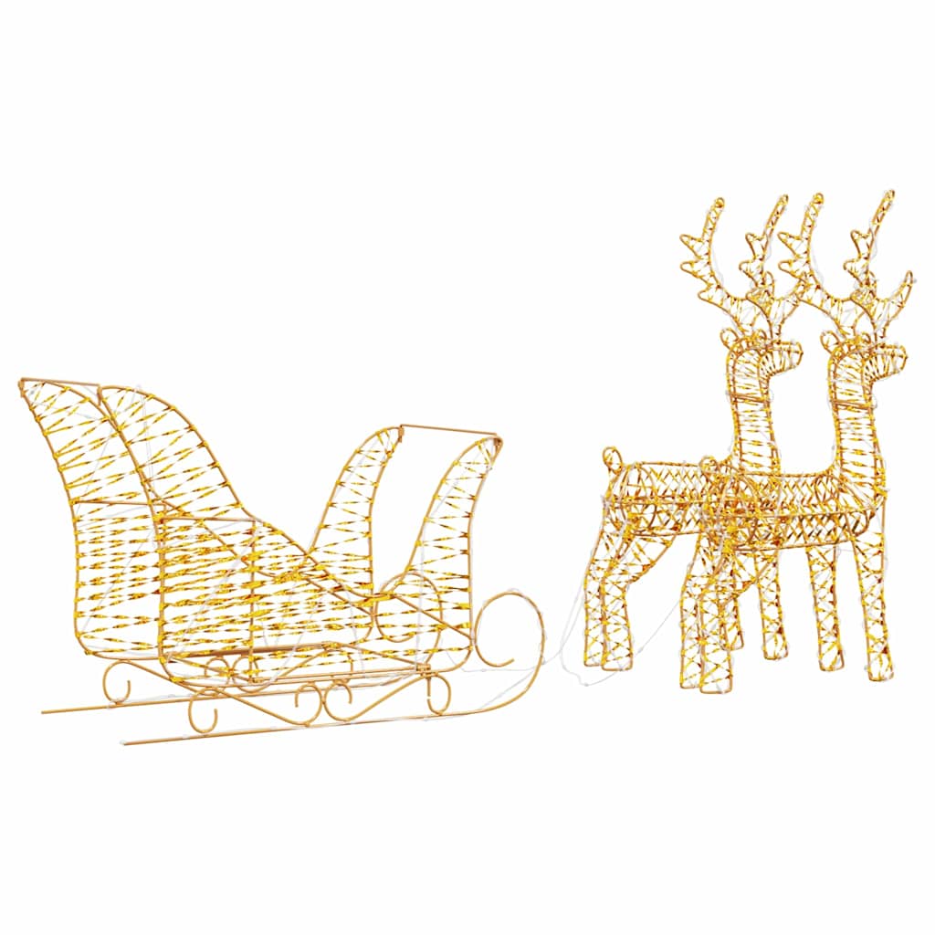 Slitta trainata da renna Bianco caldo 30 x 12 x 55 cm PET 42018971