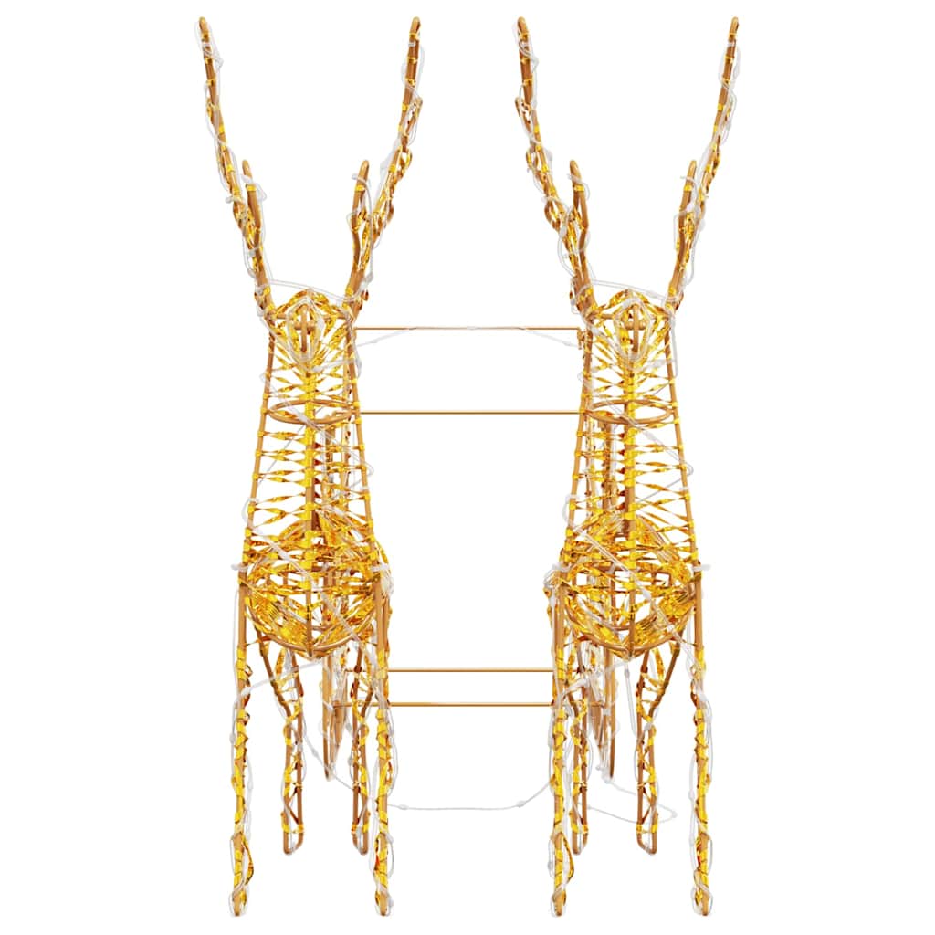 Slitta trainata da renna Bianco caldo 30 x 12 x 55 cm PET 42018971