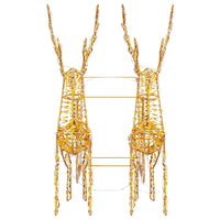 Slitta trainata da renna Bianco caldo 30 x 12 x 55 cm PET 42018971