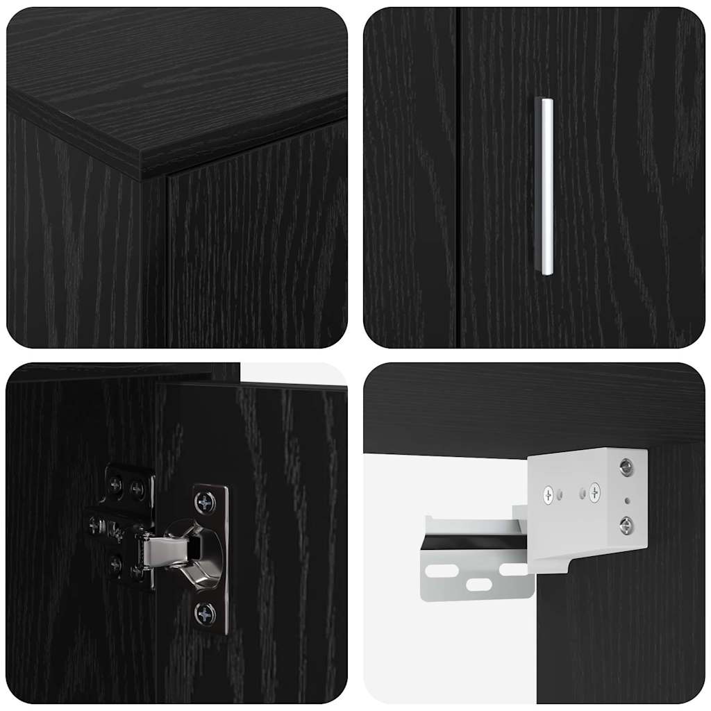 vidaXL Set di mobile TV da 4 pezzi 4 pcs Rovere nero Legno multistrato