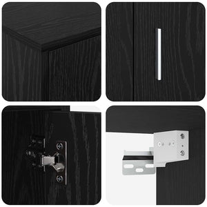 vidaXL Set di mobile TV da 4 pezzi 4 pcs Rovere nero Legno multistrato