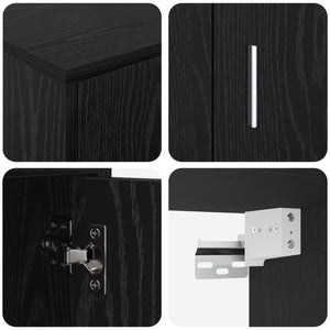 Set mobile TV 4 pcs Rovere Nero Legno multistrato 3397897