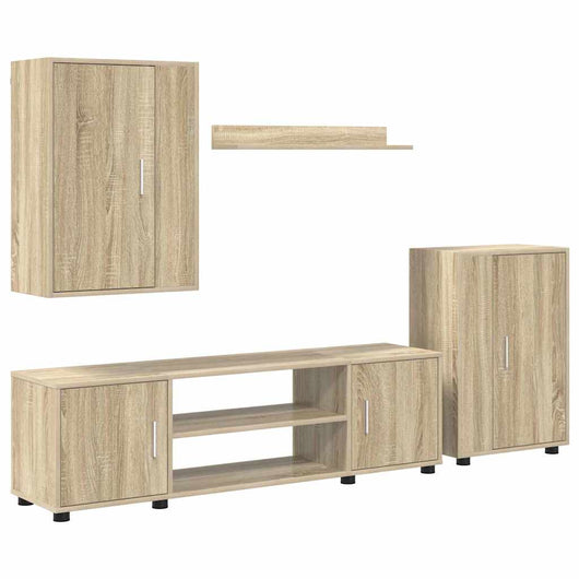 vidaXL Set di mobile TV da 4 pezzi 4 pcs rovere sonoma