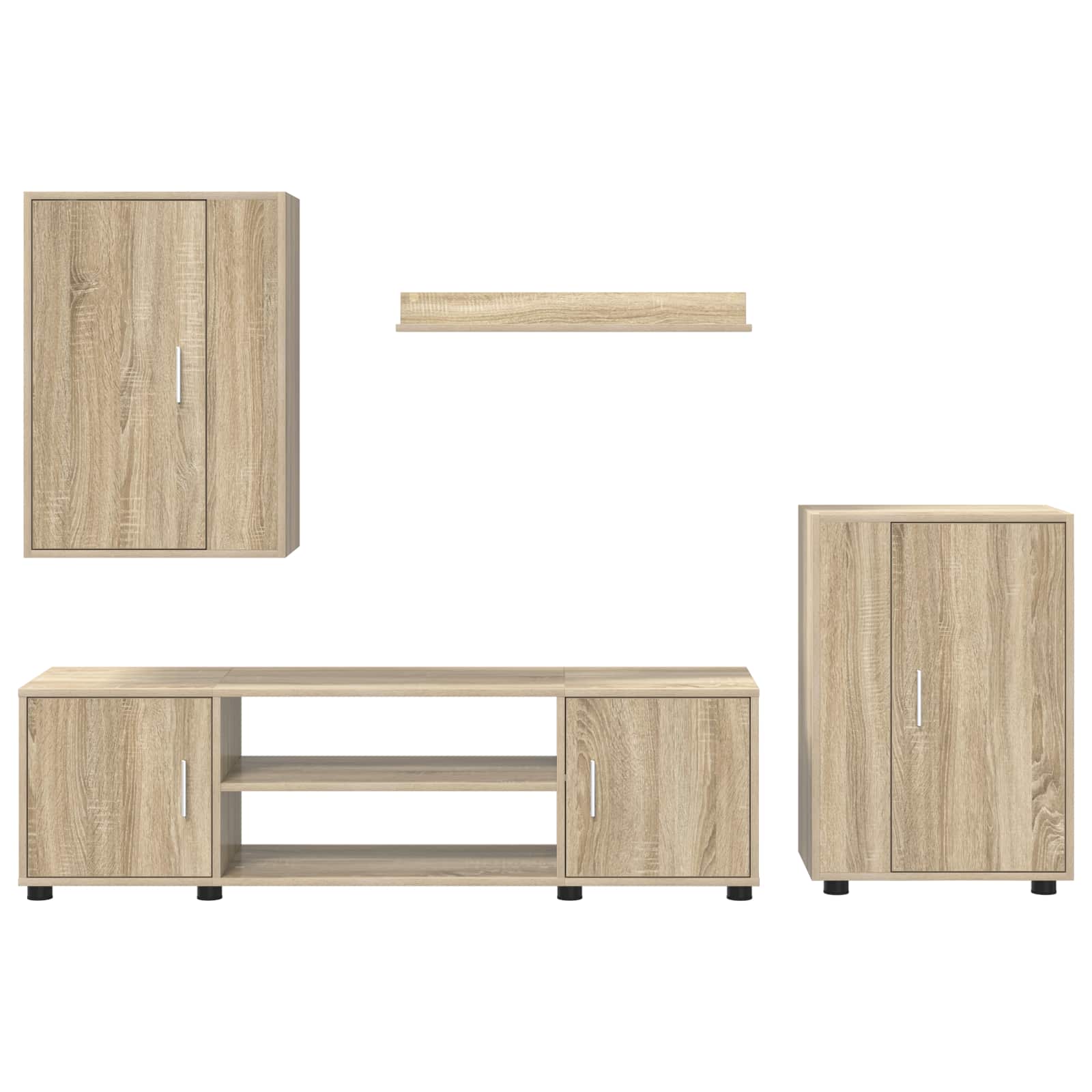 Set mobile TV 4 pcs Rovere Sonoma Legno multistrato 3397898