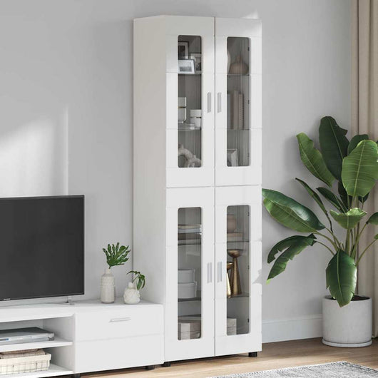 Credenza con porta Bianco 60 x 35 x 182 cm Legno multistrato 3397904