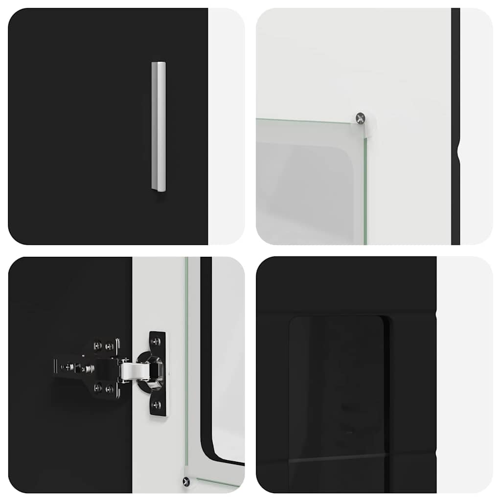 Credenza con porta Nero 60 x 35 x 182 cm Legno multistrato 3397905