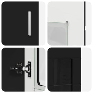 Credenza con porta Nero 60 x 35 x 182 cm Legno multistrato 3397905