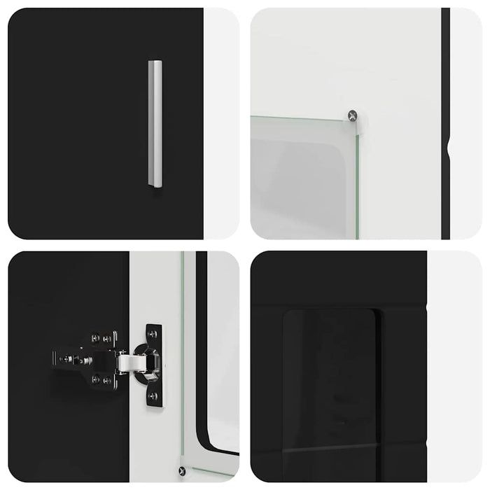 Credenza con porta Nero 60 x 35 x 182 cm Legno multistrato 3397905