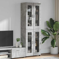 Credenza Grigio cemento 60 x 35 x 182 cm Legno multistrato 3397907