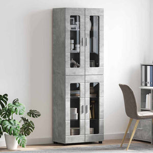 Credenza Grigio cemento 60 x 35 x 182 cm Legno multistrato 3397907
