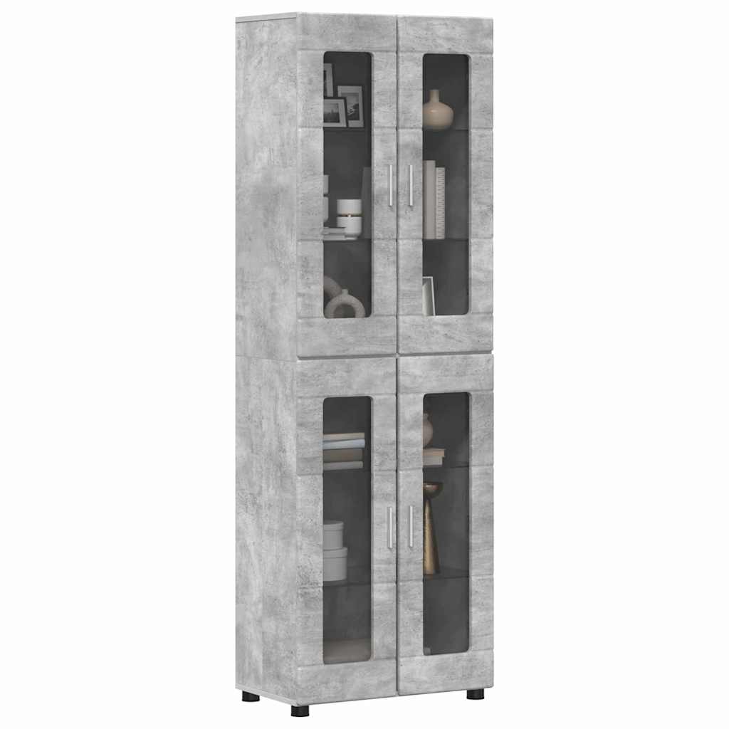 Credenza Grigio cemento 60 x 35 x 182 cm Legno multistrato 3397907