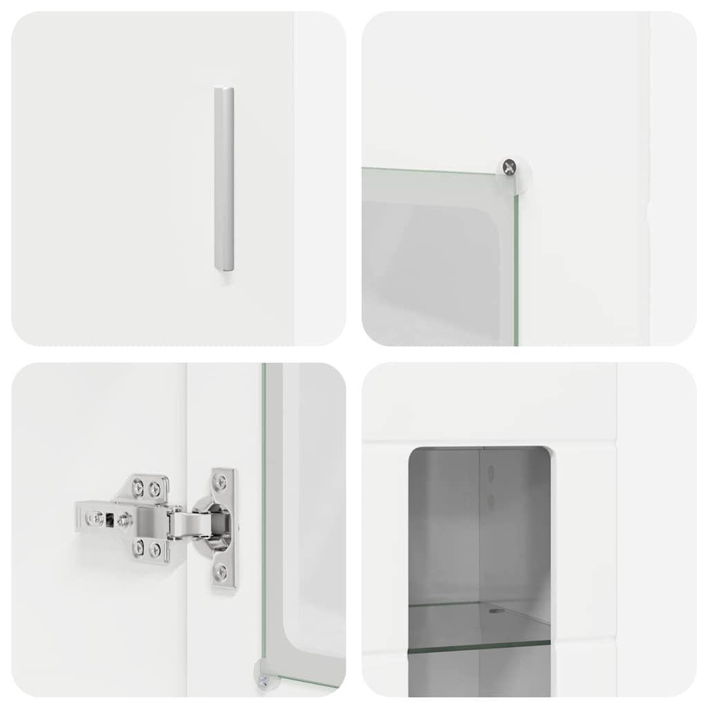 Credenza Bianco Lucido 60 x 35 x 182 cm Legno multistrato 3397908