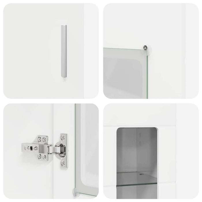 Credenza Bianco Lucido 60 x 35 x 182 cm Legno multistrato 3397908