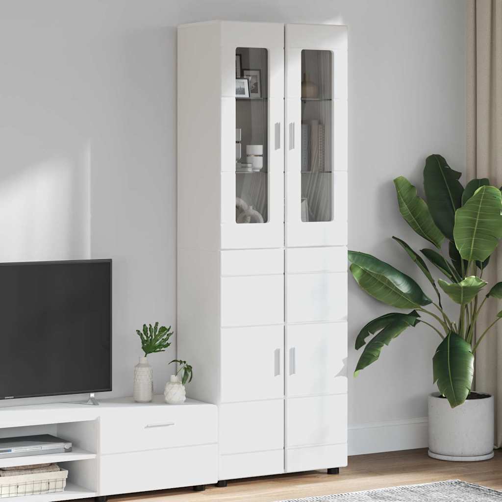 Credenza con porta Bianco 60 x 35 x 182 cm Legno multistrato 3397914