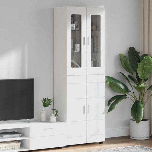 Credenza con porta Bianco 60 x 35 x 182 cm Legno multistrato 3397914