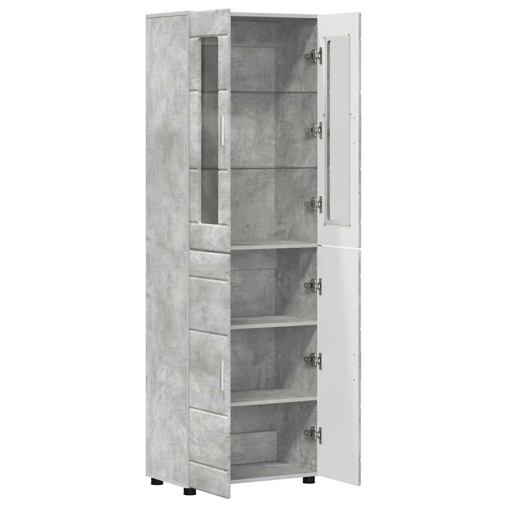 Credenza con lo scaffale FLORIN Grigio cemento 60 x 35 x 182 cm
