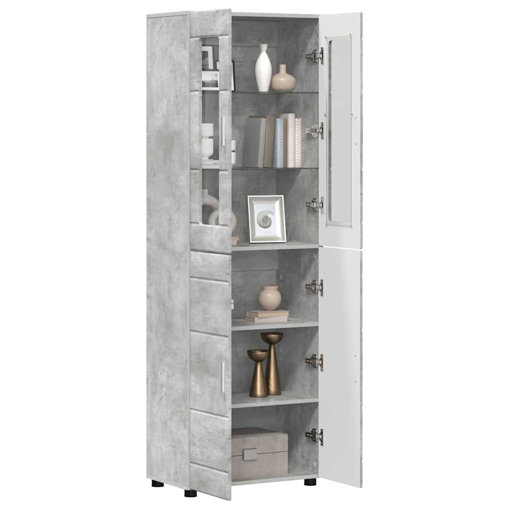 Credenza Grigio cemento 60 x 35 x 182 cm Legno multistrato 3397917