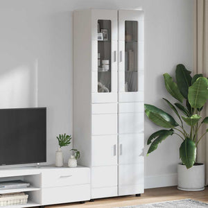 Credenza Bianco Lucido 60 x 35 x 182 cm Legno multistrato 3397918